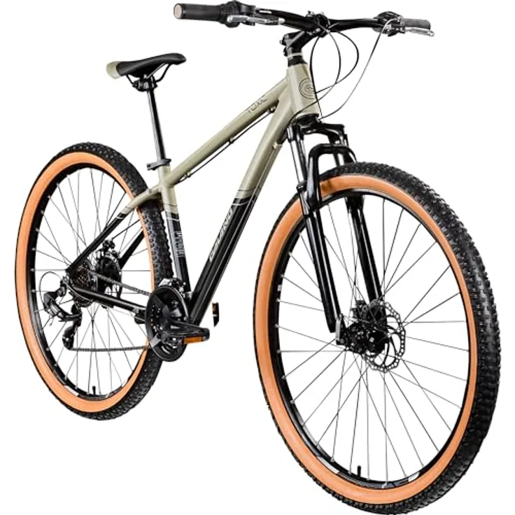 Galano Toxic Mountainbike Hardtail 29 Zoll, 21 Gang, Federgabel, Scheibenbremsen, schwarz/beige, 40 cm