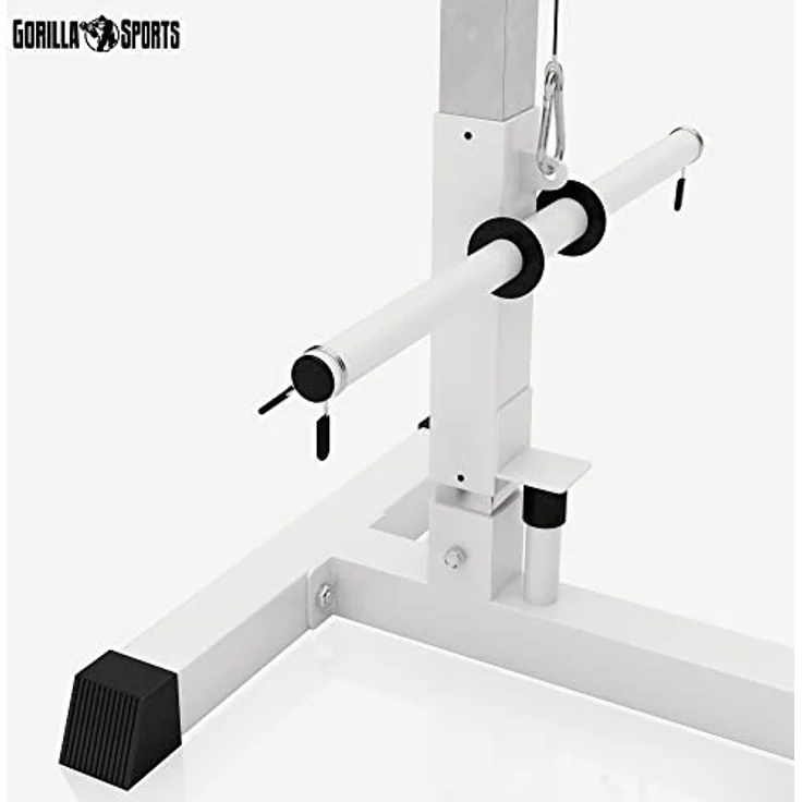 GORILLA SPORTS® Latzugstation - Verstellbar, inkl. Trizepsstange und Latzugstange, bis 280kg Belastbar, 30mm - Latzugturm, Kabelzugstation, Fitnessstation, Latzugmaschine, Latzug-Station, Kraftstation – Bild 5