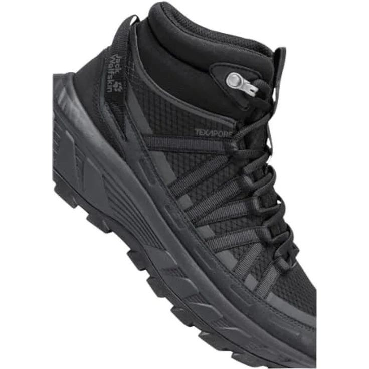 Jack Wolfskin Wild Hike Mid W, Wasserdichte Wanderstiefel mit EVA-Dämpfung und griffiger Gummiaußensohle, Schwarz – Bild 8