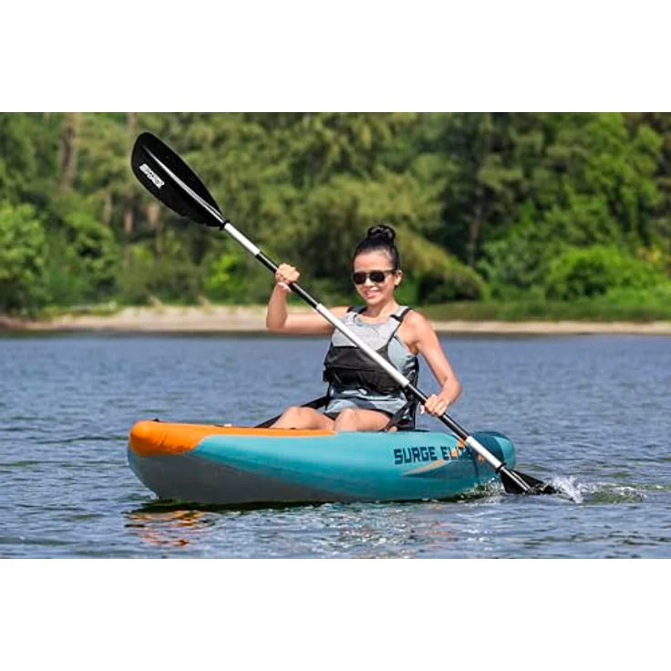 Bestway Hydro Force Kajak-Set Surge Elite X1, 312 x 94 x 30 cm, für 1 Person bis 130 kg, Wildwasser-tauglich, TriTech-Material, verstellbarer Sitz, 3 Luftkammern, inkl. Ruder, Pumpe und Rucksack – Bild 2