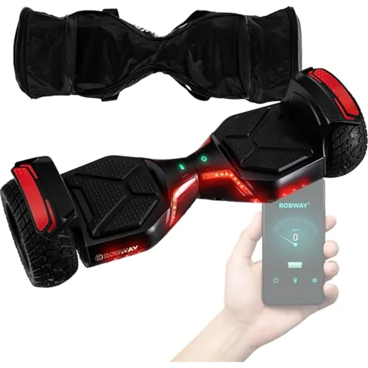 Robway X2 Hoverboard, Das Original, 2 x 350 Watt Motoren, APP Steuerung, Self-Balance, Bluetooth, schwarz matt, Offroad, 15 km/h, 20 km Reichweite