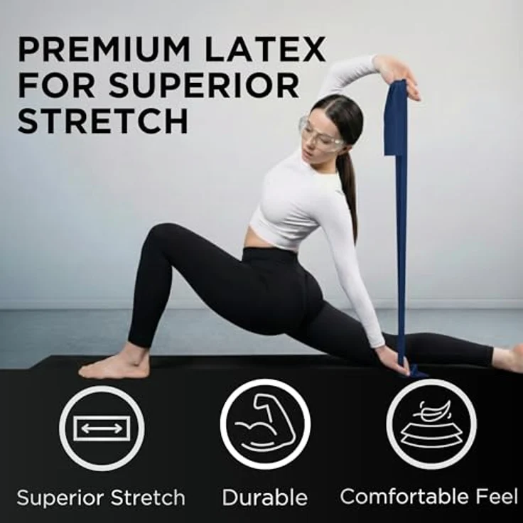 THERABAND Widerstandsband-Set, 2er-Pack (Blau & Schwarz) – 1.5m Latexbänder für Oberkörper, Beine & Rumpf, ideal für Reha und Pilates – Bild 5