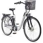 TELEFUNKEN E-Bike Damen 28 Zoll Elektrofahrrad - Pedelec Citybike Alu, Frontmotor 250W, 10,4Ah 36V Akku, RC830 Multitalent, schwarz