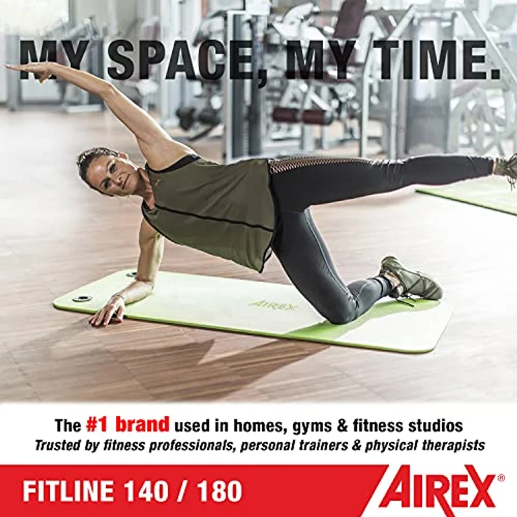 Airex Gymnastikmatte Fitline 180, rutschfeste Trainingsmatte mit Sanitized Hygieneschutz, anthrazit – Bild 5