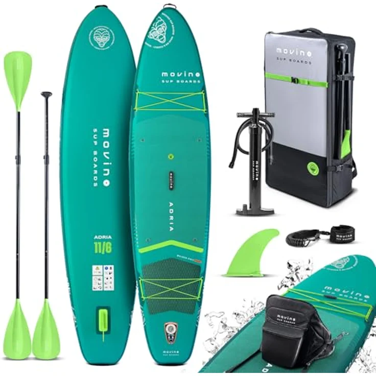 Movino Adria 11’6" Stand Up Paddle Board (350 cm), 2in1 SUP Kajak aufblasbar mit Tragkraft bis 165 kg, Set mit Zubehör und Paddel, Allround-Design, Welded Rail, 15 PSI – Bild 1