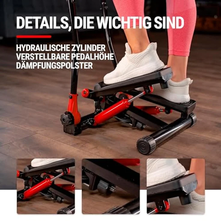 Hop-Sport Stepper HS-045S Slim, Swing Stepper mit LCD-Bildschirm, Stepper für Zuhause mit seitlichen Haltegriffen - platzsparend und stabil – Bild 5