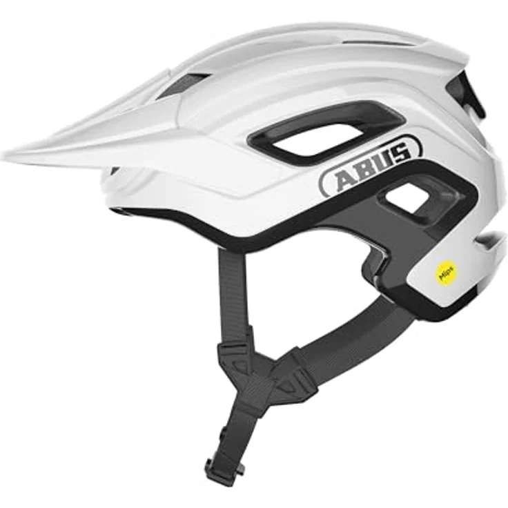 ABUS MTB-Helm CliffHanger MIPS, Fahrradhelm mit MIPS Aufprallschutz und großen Lüftungsöffnungen, Weiß Glänzend, Größe S – Bild 1