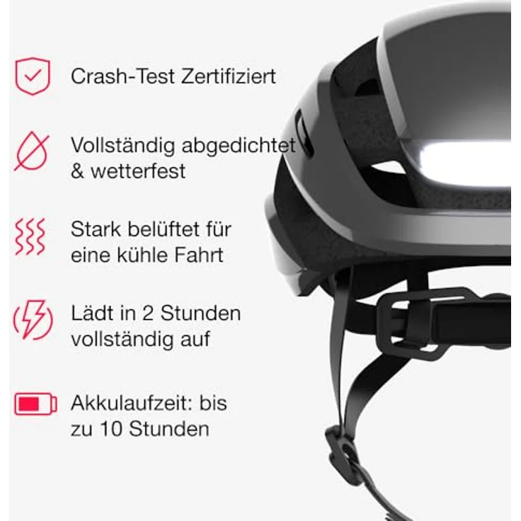Lumos Velohelm Ultra, integrierte COB-LED-Beleuchtung und Blinker, Größe 61-65 cm – Bild 5