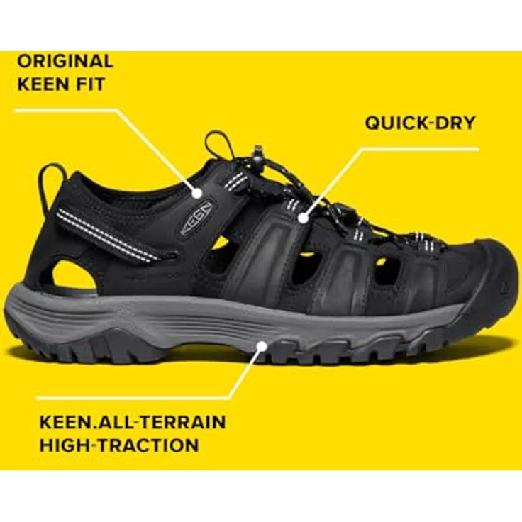 KEEN Targee III Sandale, Herren Schuhe mit EVA-Sohle und KEEN.ALL-TERRAIN Grip, schwarz, Größe 43 – Bild 2