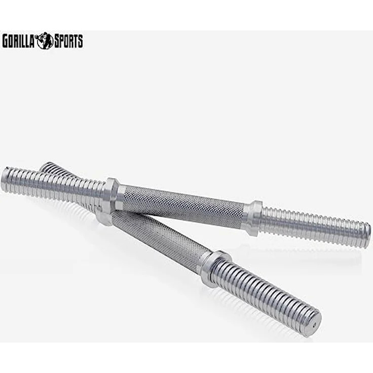 GORILLA SPORTS® Kurzhantelset - 20 kg oder 30 kg, Ø 30mm, 2 Kurzhantelstangen mit 4 Sternverschlüssen, Griff gerändelt, Kunststoff - Hantelset, Gewichte, Kurzhanteln 2er Set, Kurzhantel Set – Bild 4