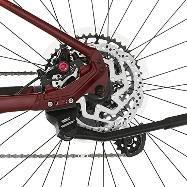 Fischer E-Mountainbike MONTIS 7.0i, Elektrofahrrad 36 V Akku, Purpurrot, 46cm-630Wh – Bild 5