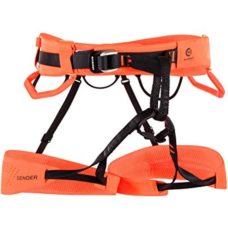 Mammut Sender Klettergurt, Safety orange, L, lasergeschnittenes Gewebe, 2 große Materialschlaufen, Indikatortechnologie – Bild 1