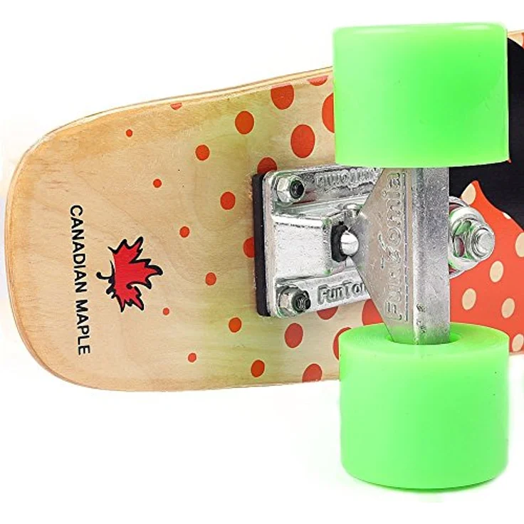FunTomia Mini-Board Cruiser Skateboard 57cm, 7-lagiges kanadisches Ahornholz, ABEC-9 Kugellager, mit/ohne LED Rollen, 100 kg Belastbarkeit – Bild 4