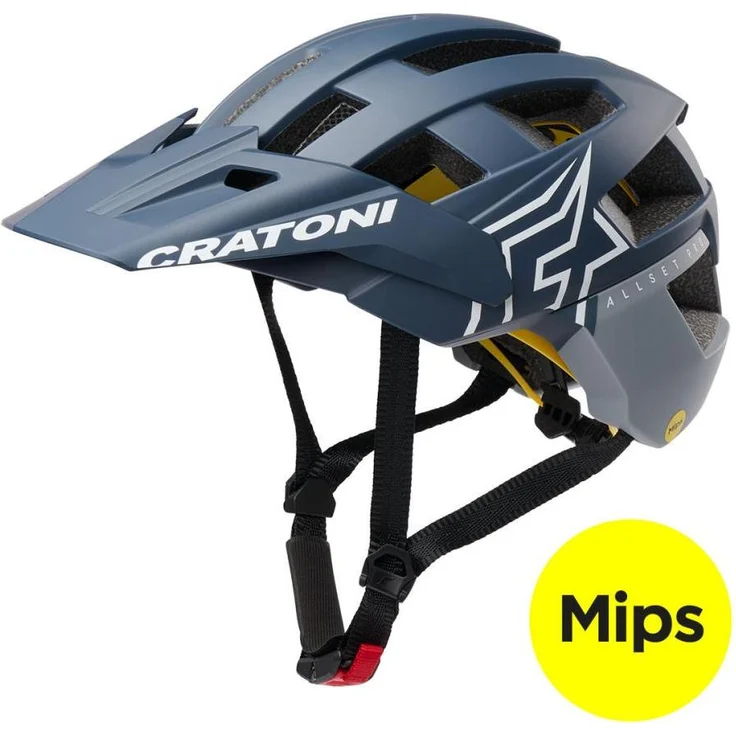 Cratoni AllSet Pro MIPS, Mountainbike-Helm in steel/blue matt, Gr. M/L (58-61cm) mit erhöhter Sicherheit und Komfort – Bild 1
