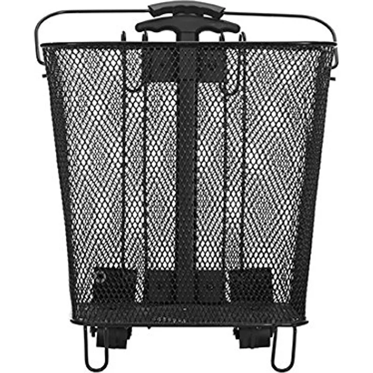 Prophete Fahrradkorb mit Rollen und ausfahrbarem Griff für Gepäckträgermontage, schwarz – Bild 2