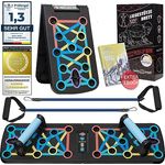 Body & Mind® Push-Up Liegestütz-Brett; Faltbares Multifunktions Elite Rack Fitness-Board für Ganzkörper-Training & Effektive Liegestützen; Liegestütz-Griffe mit Gratis Trainingsbänder & E-Book