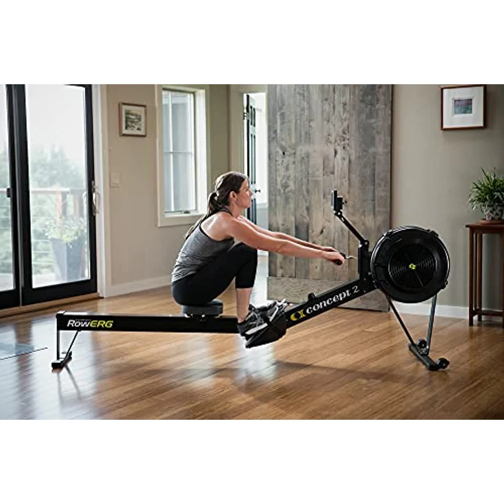 Concept2 RowErg mit Standardbeinen, Rudergerät Modell D,Luftwiderstand, Schwarz – Bild 2