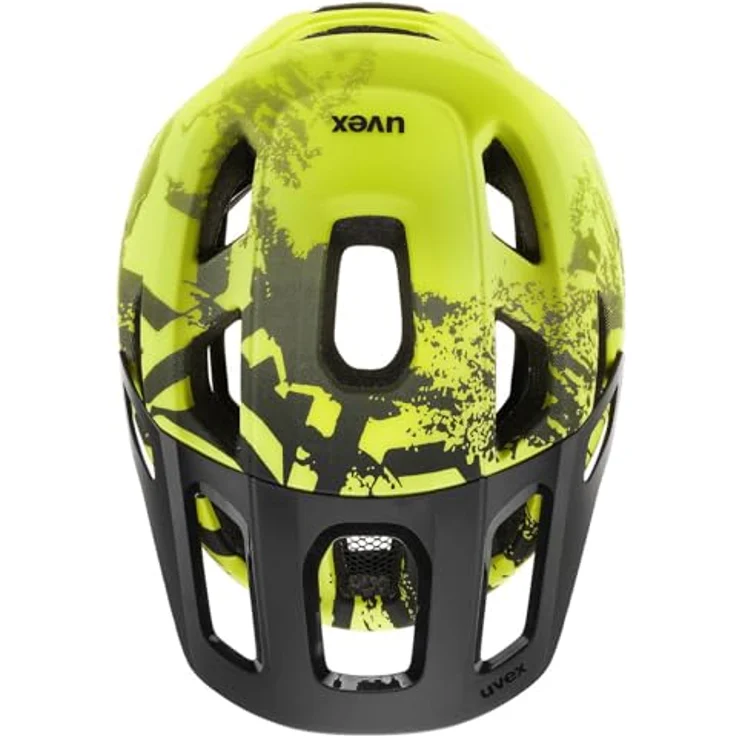 Uvex Sports react jr. Mips, Velohelm für Kinder, 52-56 cm, lime-black matt, mit Fliegengitter und Sonnenblende – Bild 5