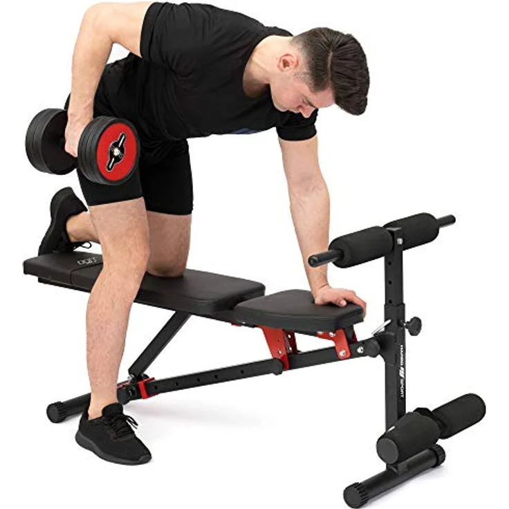 Marbo Sport verstellbare multifunktionale Trainingsbank Beincurler MH-L111 2.0 | Made in EU, zusammenklappbar, 8 Rückenlehnenwinkel, 3 Sitzwinkel, verstellbare Polsterrollen - schwarz – Bild 4