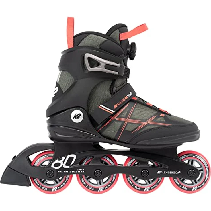 K2 Inline Skates ALEXIS 80 BOA grey - coral Größe 38 - mit BOA Fit System und Stability Plus Cuff – Bild 3