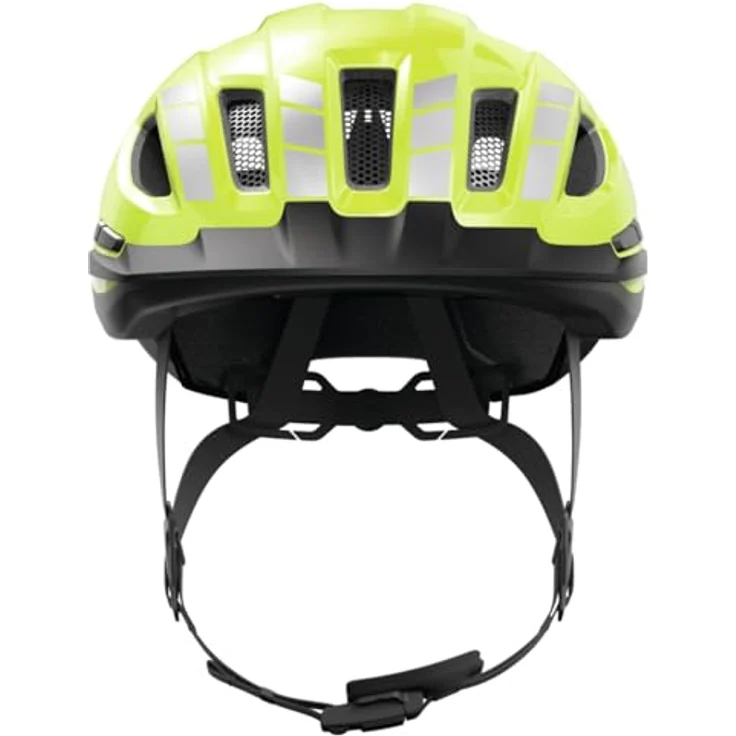 ABUS Urban-I 4.0 ACE Fahrradhelm mit aufladbarem Rücklicht, 4 Leuchtmodi, Zopf-Öffnung, magnetischem Verschluss - Größe M, gelb – Bild 2