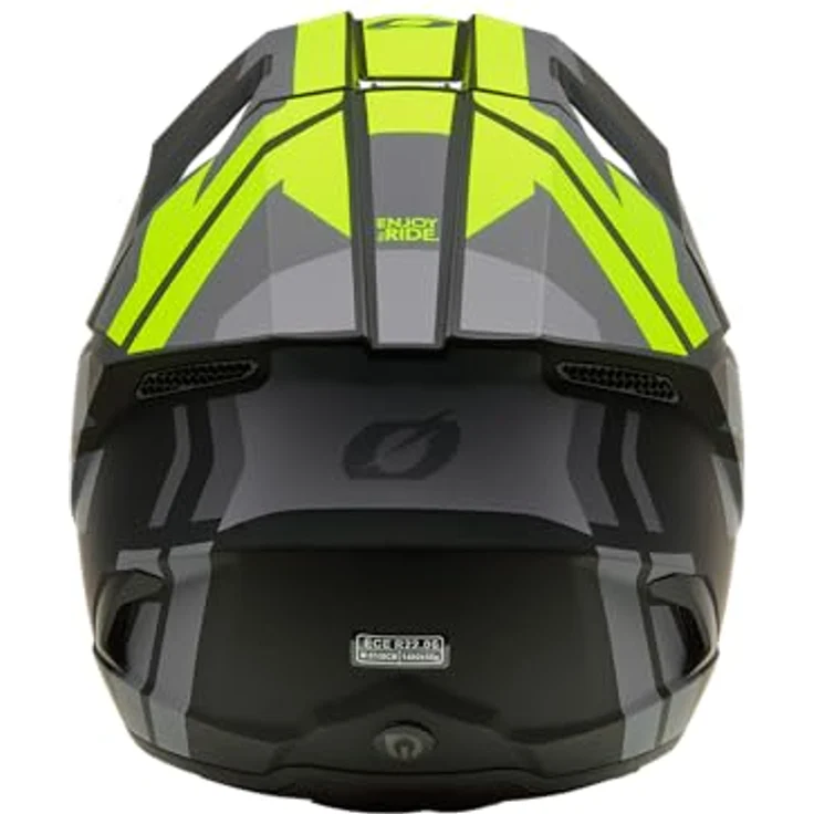 O'Neal 3SRS Helm Ride V.26, MX- und Enduro-Helm mit ABS-Konstruktion, schwarz/grau/neon gelb, Größe XS – Bild 3