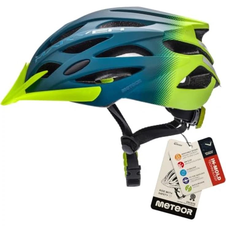 meteor® Marven Fahrradhelm, multifunktionaler Helm mit LUFTDURCHLASS-System und HYGIENISCHEM Innenleben, für Herren, Damen und Kinder, ideal für MTB, BMX und Scooter, Schwarz – Bild 1