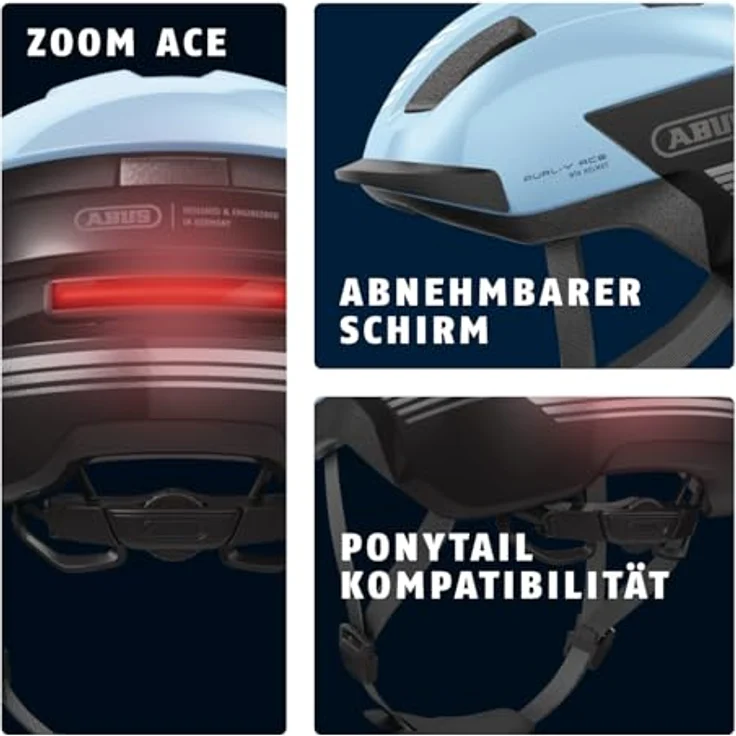 ABUS PURL-Y ACE Fahrradhelm mit LED-Licht, NTA-Schutzhelm für E-Bike und S-Pedelec, hellblau, Größe M – Bild 3