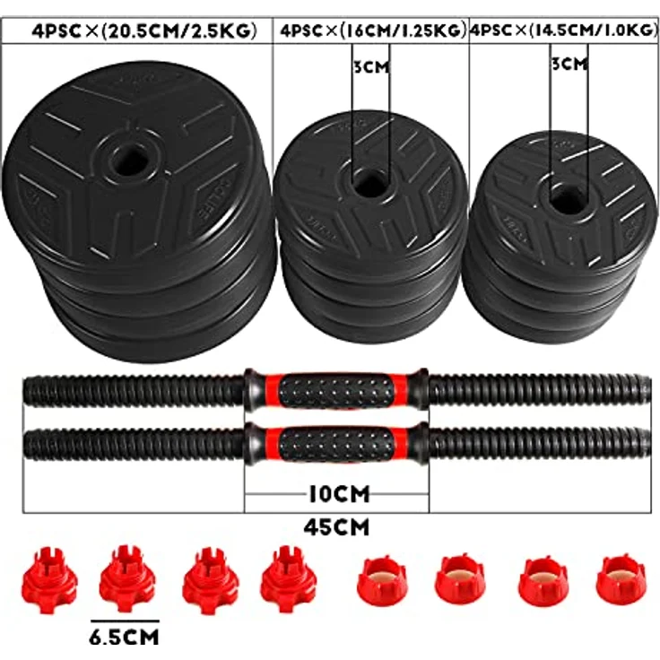CCLIFE Hanteln Set 2er Kurzhanteln 20 30 40kg Hantelset professionell Dumbbell ohne Verbindungsstahlrohr Gewichten-ZERRO – Bild 4