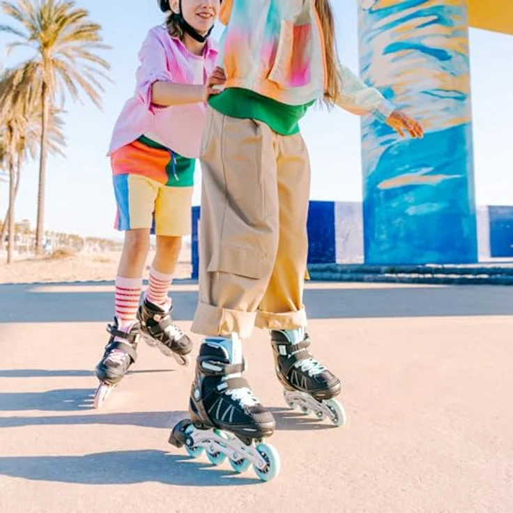 MOVINO Cruzer One UT-P707, Kinder Fitness Inline-Skates mit 3-fachem Verschlusssystem und verstellbaren Größen 34-41, Schwarz/Blau – Bild 5