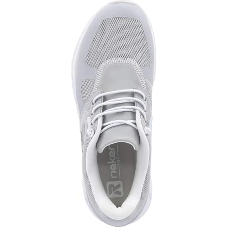 Rieker Preston Laufschuhe, taubengrau Textil mit Gummischnürung und herausnehmbarer MemoCup-Einlegesohle, Größe 43, Normalweite – Bild 8