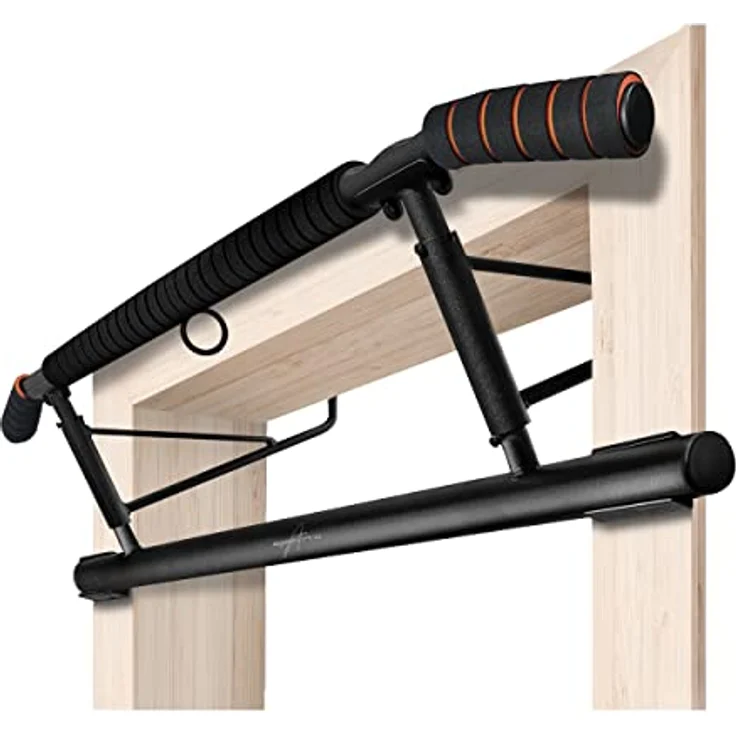 AthleticPro - Klimmzugstange Türrahmen -Wandmontage- Stark belastbare Pull up bar [bis 200 KG]- Türreck ohne Aufbau - 20 cm höher im Rahmen - Auch für Dips&Push Ups - Preisvergleich – Bild 1