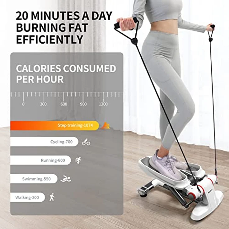 PROIRON Stepper für Zuhause, Swing Stepper 120kg mit Display für Bein und Po-Training, Mini Stepper Sport Stepper Twister Stepper Cardi - verschleißfreie Hydraulik-Zylinder - ohne Lär – Bild 3