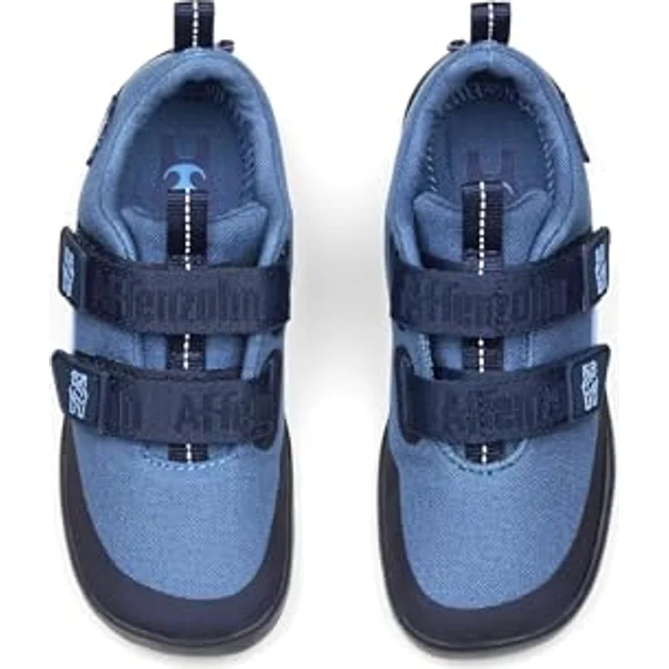 Affenzahn Kid's Barfussschuh Baumwolle Lucky, Unisex Kletterschuhe mit Gummisohle, Klettverschluss, Größe 26, Blau – Bild 4