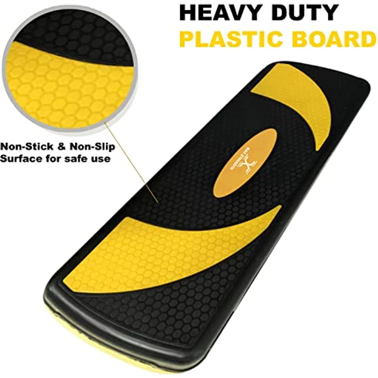 MAXSTRENGTH Max Strength Fitness-Stepper für Training, 5 höhenverstellbare Stufen, 10 cm, 15 cm, 20 cm, 25 cm, 30 cm, rutschfeste Trittplattform für Aerobic-Übungen, Ausdauer, Cardio, Yoga, Routinen, – Bild 4