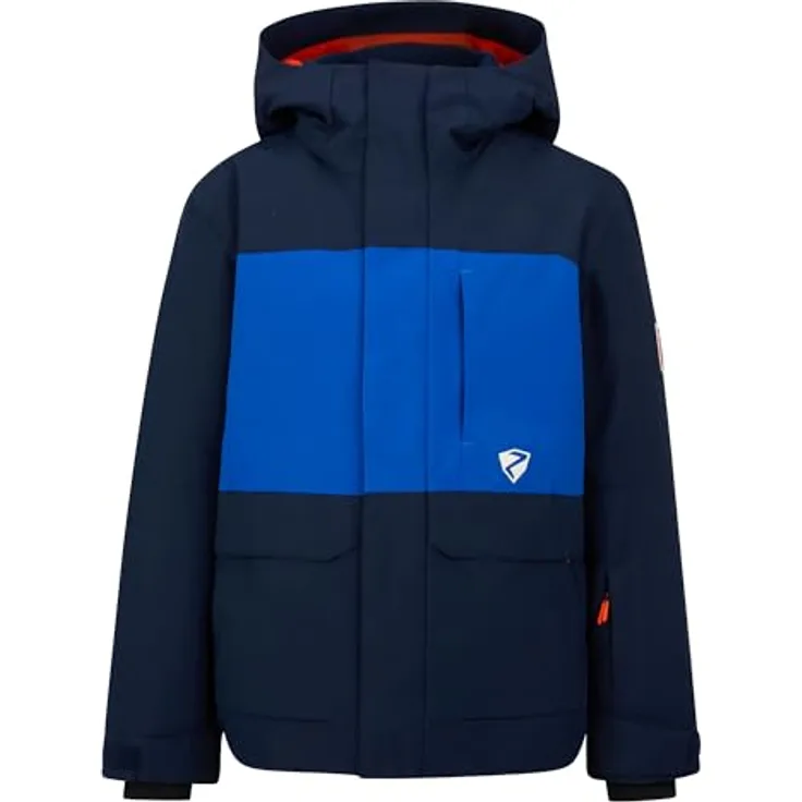 Ziener Alim-z Jacket Boys, Wattierte Skijacke für Jungen, wind- und wasserdicht, Blau, Größe 128