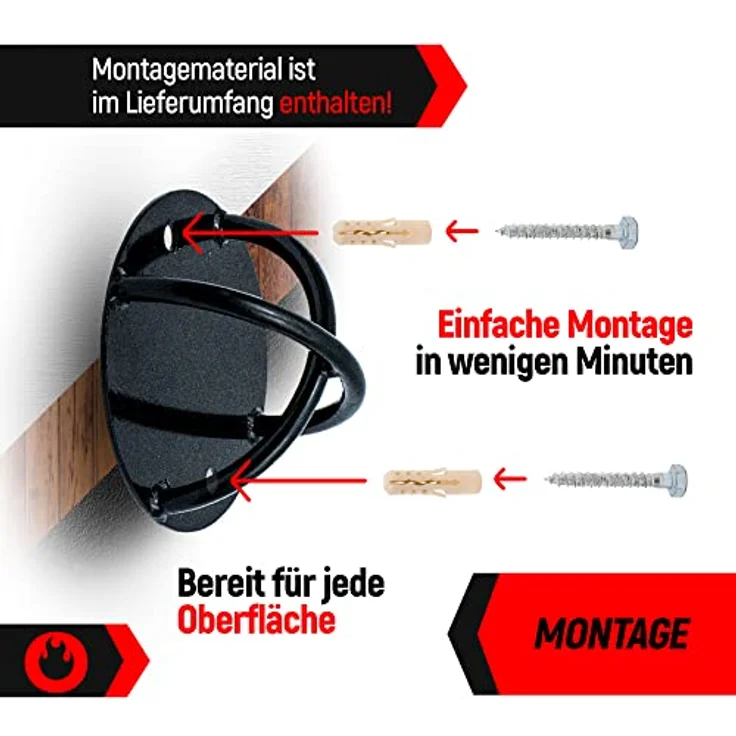 NEOLYMP Edelstahl Wandanker für Fitnessbänder bis 300kg - Wandhalterung, Deckenhaken Schwerlast, inkl. E-Book mit umfangreichen Fitnessbänder-Übungen – Bild 4