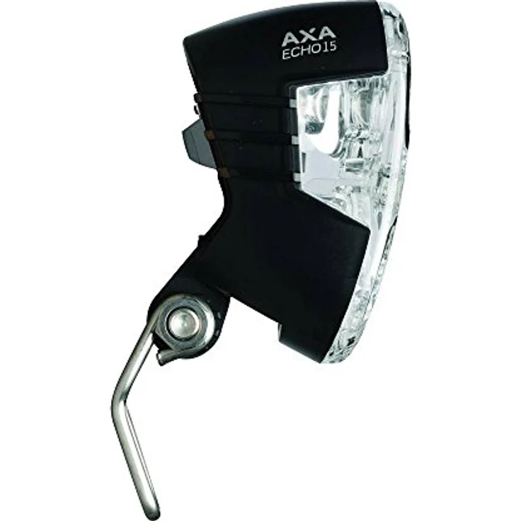 AXA 1X Vorderlampe Scheinwerfer Echo 15, Schwarz, mit Edelstahlbügel und 40m Reichweite – Bild 2