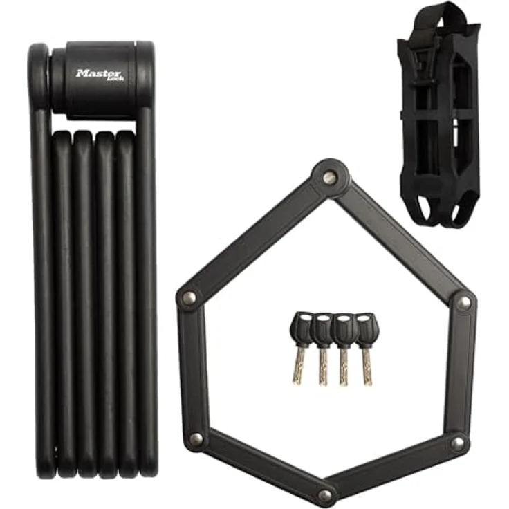 Master Lock 8335EURDPRO, Veloschloss aus gehärtetem Stahl mit Polymerbeschichtung, 84 cm, inkl. Schlüssel und Schloss-Halter – Bild 1