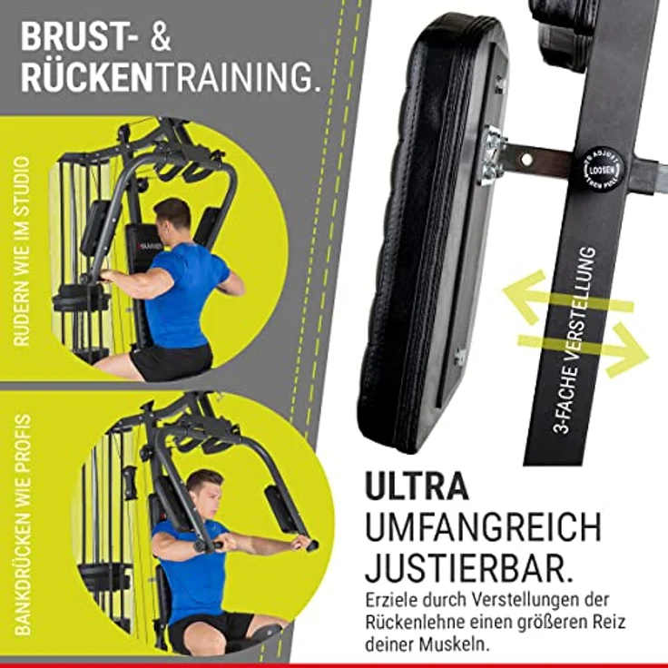HAMMER Ultra Kraftstation, schwarz, 167 x 105 x 200 cm – Bild 4