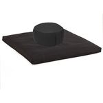 Bodhi Medi-Set Basic I: Meditationskissen RONDO BASIC (Dinkel) und Meditationsmatte ZABUTON BASIC, schwarz, Meditationszubehör, Meditationsset, Meditationsunterlage 80 x 80cm
