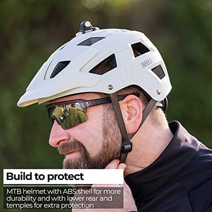 BBB Nanga, Velohelm für Mountainbikes, (58 - 61 cm) mit 15 Luftschlitzen und großem Visier, schwarz – Bild 3