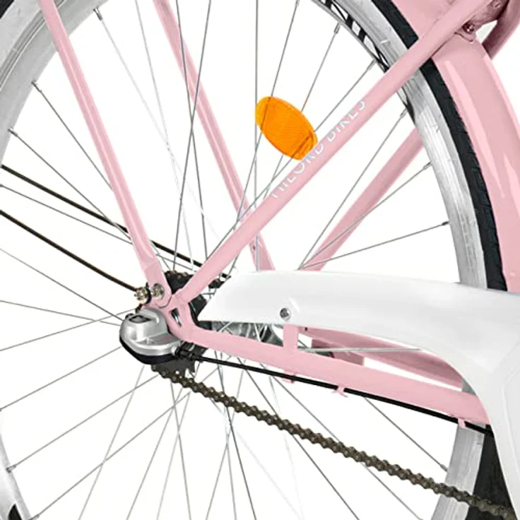 Milordbikes City-Fahrrad, Pink, Metall, 46 cm, leicht rollende 700C Reifen, integrierter Träger – Bild 7