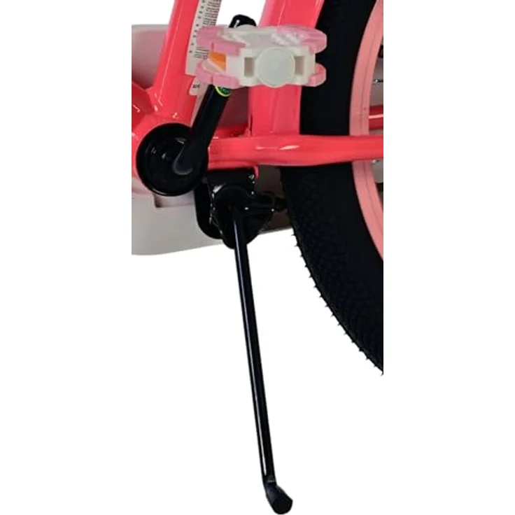 Volare Ashley Kinderfahrrad für Mädchen, 18 Zoll in Rosa/Rot, höhenverstellbarer Sattel und Lenker, integrierter Gepäckträger, Handbremse und Rücktrittbremse – Bild 11