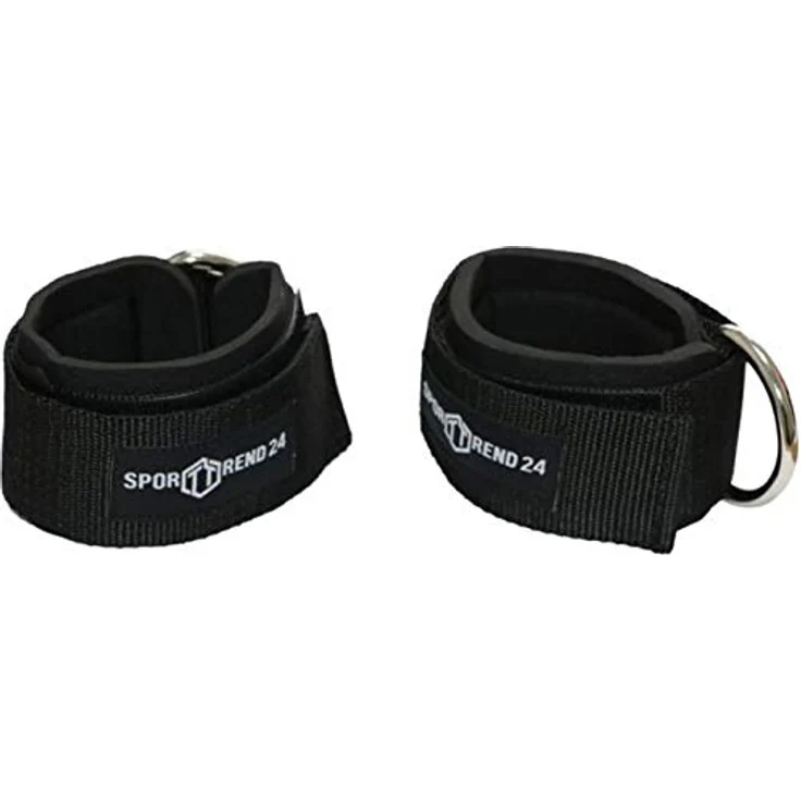 Sporttrend 24® Griffe für Seilzüge/Kabelzüge, robustes Griff Set aus 100% Vollstahl mit geriffelten Griffflächen, inklusive 2 x Fußschlaufe – Bild 2