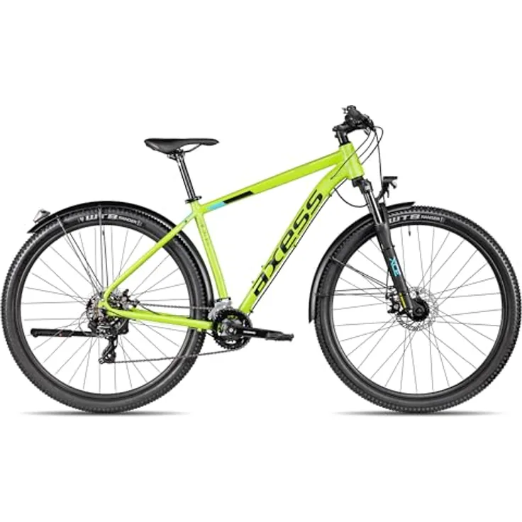 Axess Sandee ATB, straßentaugliches Herren-Mountainbike mit 14-Gang Schaltung, mechanischen Scheibenbremsen, matt Green, Rahmengröße 19 Zoll