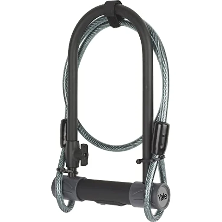 Yale Hochsicherheits-U-Schloss mit Sicherheitskabel, 120 cm, ultrastarker Bügel, schwarz – Bild 2