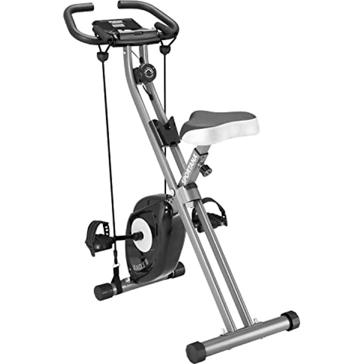 Sportana F-Bike Heimtrainer Eagle 2 Faltbar 10 Stufen 7 Sitzhöhen LCD Display 2 Fitnessbänder Fitnessfahrrad Fahrradtrainer Fitnessbike X-Bike – Bild 1