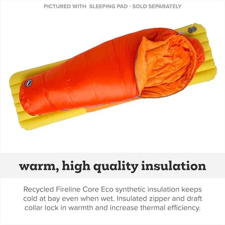 Big Agnes Wolverine 20, Kinder Schlafsack mit Kunstfaserfüllung, wasserabweisend, optimierte Form für besseren Schlafkomfort – Bild 6