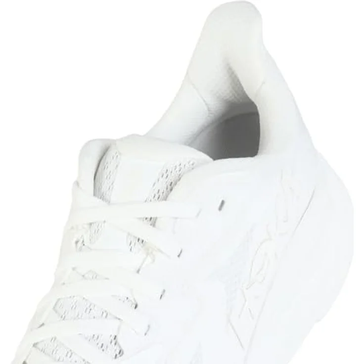 HOKA One One 1162030WWH, Laufschuhe mit atmungsaktivem Jacquard-Obermaterial, Schaumstoff-Zwischensohle und reflektierenden Elementen, vegan, ideal für Normalpronierer, weiß – Bild 9